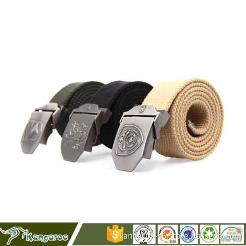 Woven Military Belt With Metal Buckles